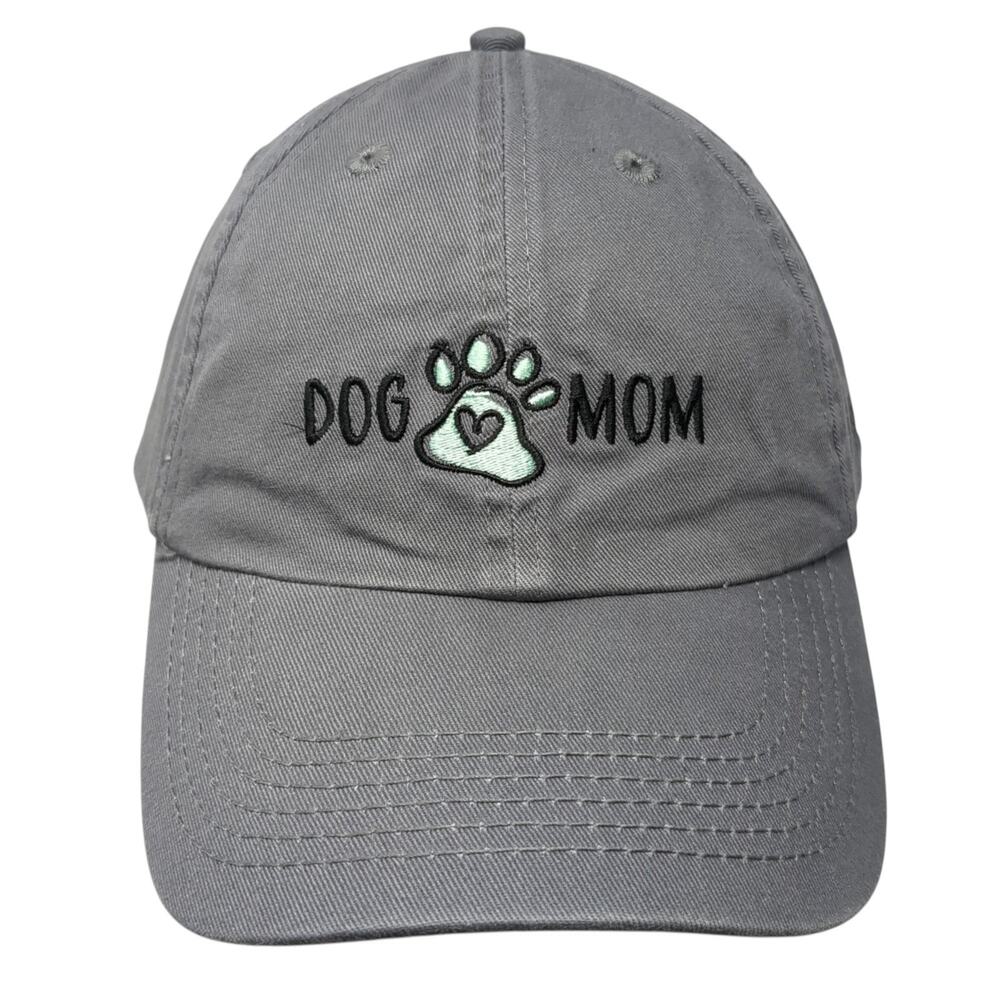 Dog Mom Slideback Baseball Cap Gray One Size Adjustable Embroidered Open Road